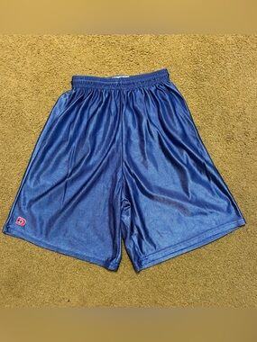 Kids Vintage Dodgers Blue Athletic Shorts Drawstring Elastic Waistband 10/12